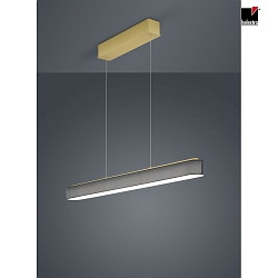 LED Pendant luminaire BOKI 1 LED, 1015mm, IP20, brass matt anodised, shade anthracite