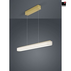 LED Pendant luminaire BOKI 1 LED, 1015mm, IP20, brass matt anodised, shade white