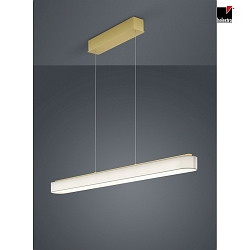 LED Pendant luminaire BOKI 1 LED, 1200mm, IP20, brass matt anodised, shade white