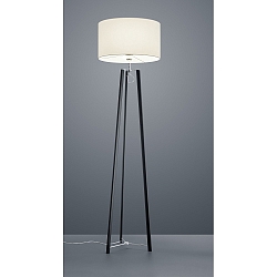 Standerlampe CERTO, E27, IP20, sort anodiseret - chrom / hvid
