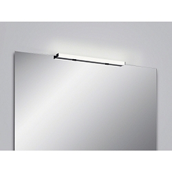 Spejllampe LADO-S  60 kort, omskiftelig, smal, med diffuser IP44, sort mat, hvid 