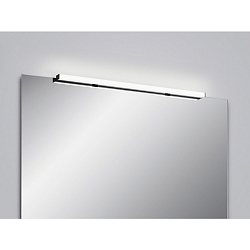 Spejllampe LADO-S 90 mittelgro�, omskiftelig, smal, med diffuser IP44, sort mat, hvid 