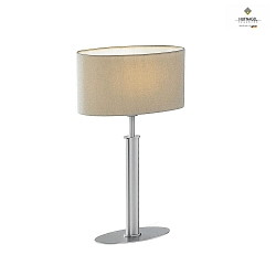 Table lamp ARUBA with oval shade, height 44cm, E27, with cable switch, matt nickel, metallic gold