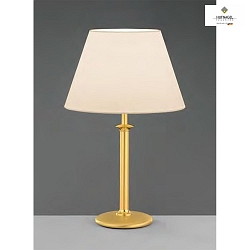 Table lamp ROYCE, height 44cm, E27, with cable switch, matt brass / cream chintz shade