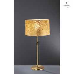 Table lamp LOOP/GEA, height 55-75cm, E27, with cable switch, matt brass / gold leaf shade