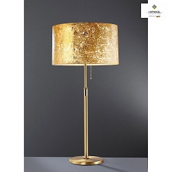 Stool lamp LOOP/GEA, height 60-80cm, 3x E27, with series pull switch , matt brass / gold leaf shade