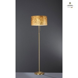 Floor lamp LOOP/GEA, height 115-160cm, 3x E27, with series pull switch , matt brass / gold leaf shade
