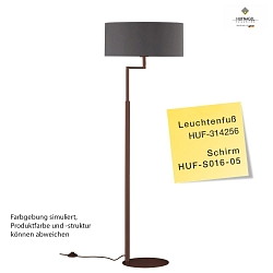 Floor lamp OSKA, height 160cm, with variable hinge-arm & cable switch, E27, without shade, ML Terra