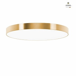 LED ceiling luminaire AURELIA,  78cm, 48W 2700K 5500lm, white fabric cover below, dimmable, brushed golden structural film