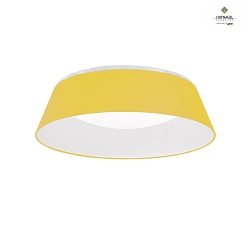 LED ceiling luminaire THELMA,  50cm, 22W 2700K 2500lm, chintz shade / white acrylic cover, dimmable, Primrose Yellow