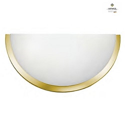 Wall lamp ORBIS, semicircular, 25 x 13 x 8cm, E27, white satined glass, matt gold