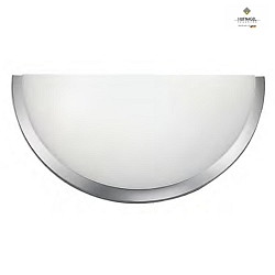 Wall lamp ORBIS, semicircular, 25 x 13 x 8cm, E27, white satined glass, matt nickel