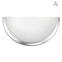 Wall lamp ORBIS, semicircular, 25 x 13 x 8cm, E27, white satined glass, chrome