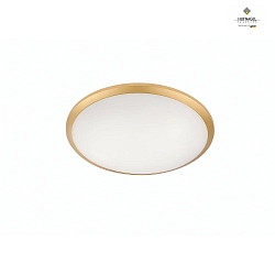 Wall lamp / ceiling luminaire ORBIS,  25cm, E27, white satined glass, matt gold