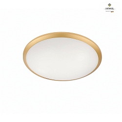 Wall lamp / ceiling luminaire ORBIS,  30cm, 2x E27, white satined glass, matt gold