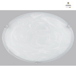 Ceiling luminaire RUN,  50cm, 3x E27, white alabaster glass, matt nickel