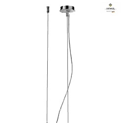 Suspension kit for LED ceiling luminaire ARUBA X, 150cm, shortable steel ropes, matt nickel, phase trailing dimmable