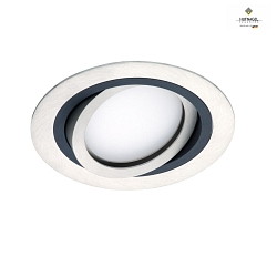 Recessed ceiling luminaire ILSOLE X, incl. LED GX53 3000K 500lm, rotatable & swiveling, DA  15cm, ML Platinum / Dark Titan