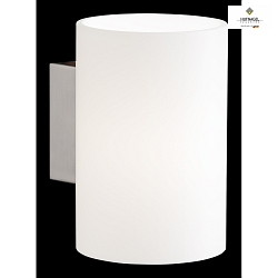 Wall lamp RONDO, round, height 15cm, E14, white glossy opal glass / matt nickel