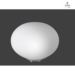 Table lamp BOCCIA, with cable switch, E27, white frosted opal glass / matt nickel,  40cm