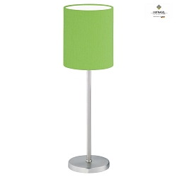 Table lamp LINUS Z, height 39cm, E14, with cable switch, chintz shade, matt nickel / apple green
