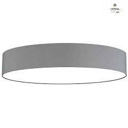 Ceiling luminaire MARA,  98cm, 6x E27, white fabric cover below / Chintz, light grey