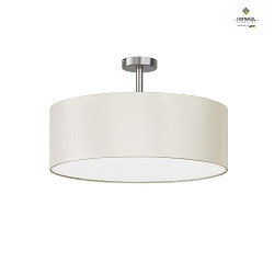 Ceiling luminaire HAVANNA,  50cm, 3x E27, matt nickel / cream shade with mother-of-pearl effect (washable)