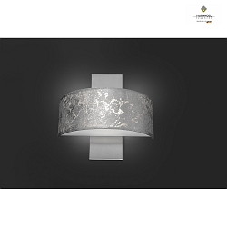 LED wall lamp GEA, semicircular, 2x G9, matt nickel / silver leaf shade