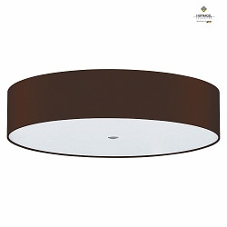 Ceiling luminaire ALEA,  50cm, 3x E27, matt nickel / acrylic cover / chintz shade, mocha