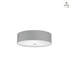 Ceiling luminaire ALEA,  50cm, 3x E27, matt nickel / acrylic cover / chintz shade, light grey