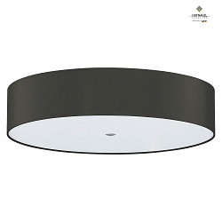 Ceiling luminaire ALEA,  50cm, 3x E27, matt nickel / acrylic cover / chintz shade, taupe