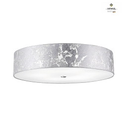 Ceiling luminaire ALEA,  60cm, 3x E27, matt nickel / acrylic cover / shade Dekorfolie, silver leaf