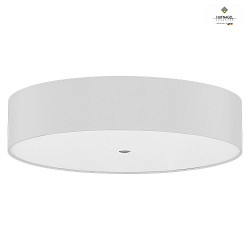 Ceiling luminaire ALEA,  60cm, 3x E27, matt nickel / acrylic cover / chintz shade, white