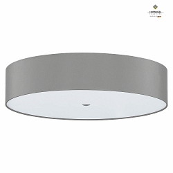 Ceiling luminaire ALEA,  78cm, 3x E27, matt nickel / acrylic cover / chintz shade, light grey