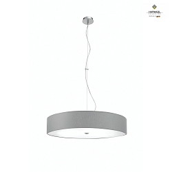 Pendant luminaire ALEA,  60cm, 3x E27, matt nickel / acrylic and glass fibre cover / chintz shade, light grey