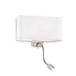 V�glampe HOTEL AP2, 2-flammer, 1xE27 og 1xLED, hvid