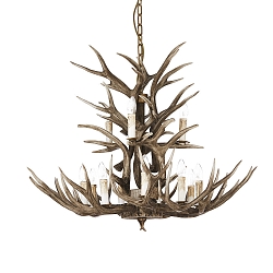 Lysekrone CHALET SP12, 12-flammer, E14, beige