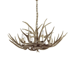 Lysekrone CHALET SP8, 8-flammer, E14, beige