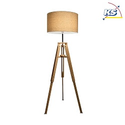 wood-Floor luminaire KLIMT, height 161cm, E27, with easel tripod + switch