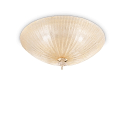 Loftlampe SHELL 4-flammer E27 IP20, rav, messing