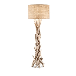 Standerlampe DRIFTWOOD 1-flamme, med sk�rm E27 IP20, canvas, tr�
