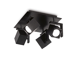 V�g- og Loftlampe MOUSE SQUARE 4-flammer, svingbar, drejelig GU10 IP20, sort