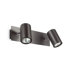 V�g- og Loftlampe SPOT 2-flammer, svingbar, drejelig GU10 IP20, sort mat
