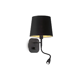 L�selampe NORDIK med afbryder E14 IP20, guld, sort mat