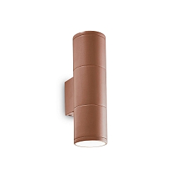Udendørs wall luminaire GUN SMALL up / down, 2-flammer GU10 IP44, gennemsigtig, kaffebrun