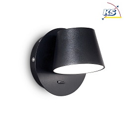 LED wall luminaire GIM, IP20, 6W 3000K 530lm, rotatable, with switch