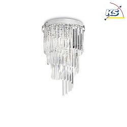 Ceiling luminaire CARLTON, 8 flames, E14,  40cm, E14, with octagon chains and chrystal rods, chrome