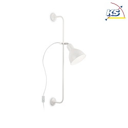 Wall luminaire SHOWER, height 89cm, E27, with adjustable hinge, cable with switch 