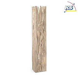 Floor luminaire DRIFTWOOD, 2 flames, angular, without shade, E27, metal / natural wood