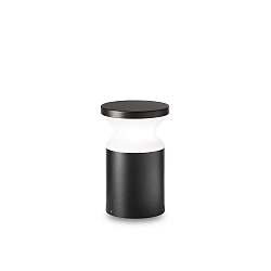 Udendørs stativlampe TORRE SMALL E27 IP44, opal, sort mat, pulverlakeret